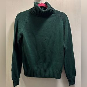 Pria cowl neck woman’s sweater. Sz Med Green. Gently used. Great condition